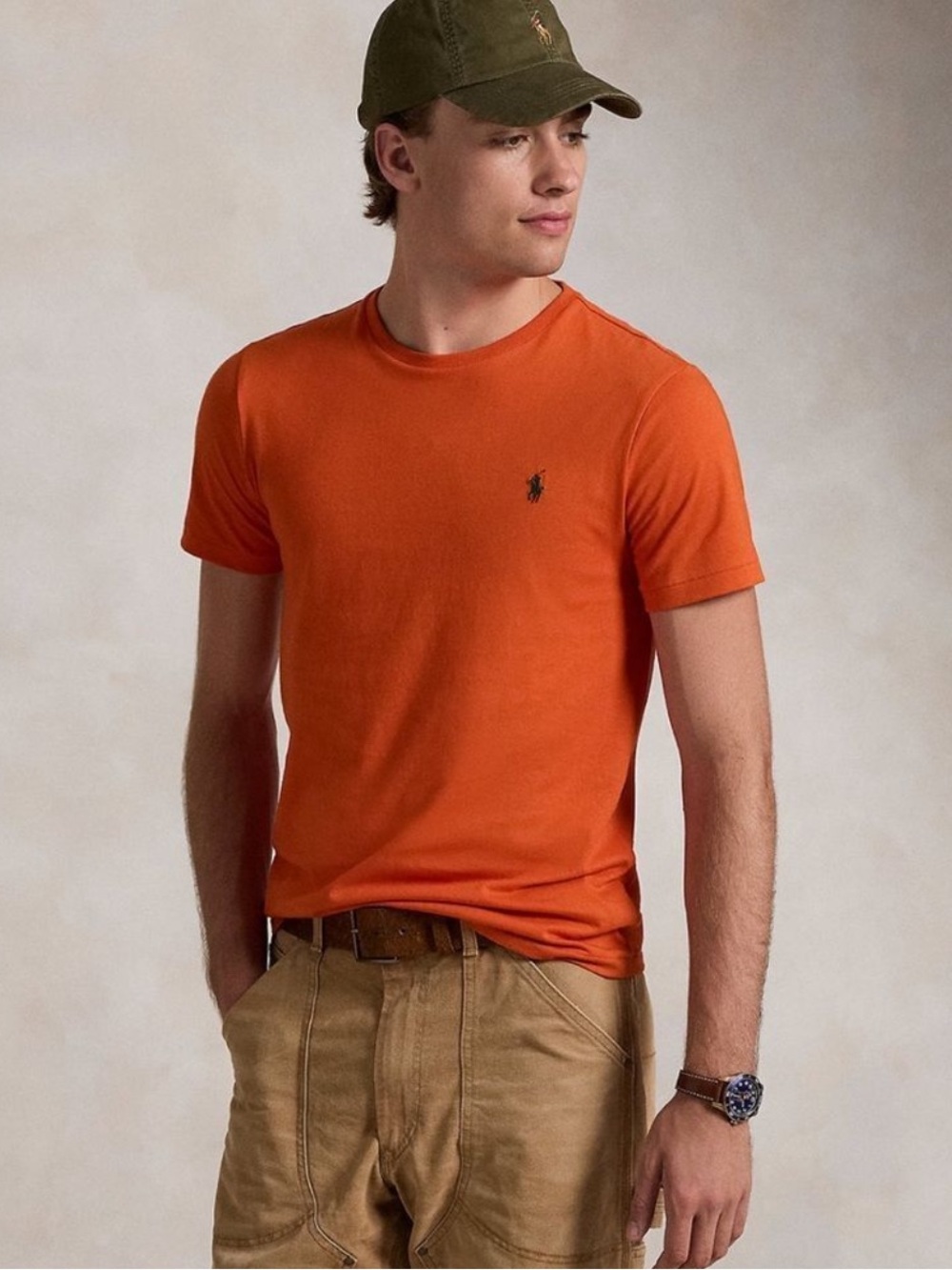Polo by Ralph Lauren Men’s Classic Crewneck T-Shirt - Orange Size M Preppy